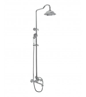 عمود دش كروم كلاسيك مدور مع طاسة ثقيل وسماعة يورو ستار ايطالي # ESSC-R04